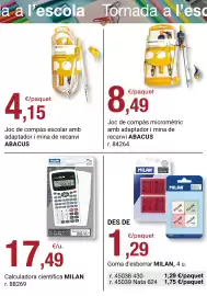Folleto BonpreuEsclat Página 8: Abacus joc de compàs micromètric amb adaptador i mina de recanvi €8,49