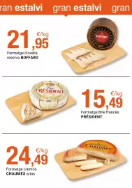 Folleto BonpreuEsclat Página 90: Chaumes formatge cremós €24,49, Président formatge brie francés €15,49