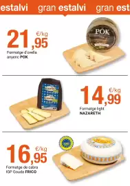 Folleto BonpreuEsclat Página 91: Nazareth formatge light €14,99, Frico formatge de cabra €16,95