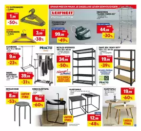 Hubo folder Pagina 14: Bijzettafels €19,99, Metalen opbergrek €34,99