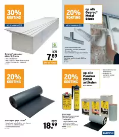 GAMMA folder Pagina 12: Gyproc gipsplaat €7,89, Pandser EPDM artikelen €73,99