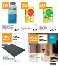 GAMMA folder Pagina 14: Weber Beamix beton eco €5,09, Gamma metselmortel met kalk €3,95