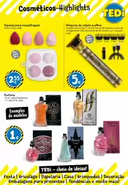 Catálogo TEDi Página 13: Esponja para maquilhagem €2,55, Máquina de cabelo a pilhas €5,00