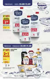 Biedronka gazetka Strona 8: Wszystkie skyry Fruvita, Piątnica, Mleko UHT 3,2% Mleczna Dolina €1,49