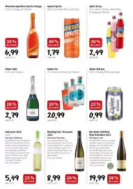 Eurogast Grissemann Flugblatt woche 35 Seite 8: Malfy Gin €20,99, Riesling Fed. Terrassen 2025 Domäne Wachau €8,99
