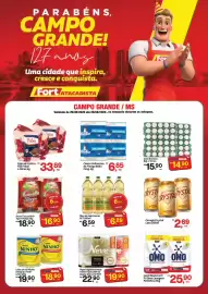 Tabloide Fort Atacadista Página 1: Bello - coxa e sobrecoxa de frango €6,85, Crystal - cerveja lata €2,69