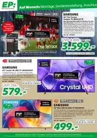 EP Flugblatt Seite 2: Samsung 65" Crystal 4K UHD-TV UE65U8090F €579,00, Samsung 43" Mini LED 4K UHD-TV UE43M73H €499,00
