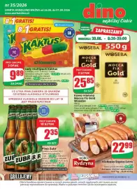 Dino gazetka tydzień 35 Strona 1: Lody Kaktus 9-pak €9,89, Kiełbasa śląska Extra Agro Rydzyna €22,99