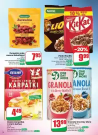 Dino gazetka tydzień 35 Strona 16: Płatki śniadaniowe KitKat Nestlé €9,99, Ciasto Karpatka + krem Gellwe €4,49