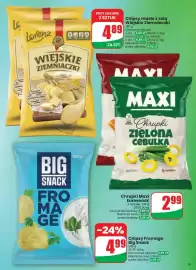 Dino gazetka tydzień 35 Strona 51: Chrupki Maxi Eurosnack €2,99, Chipsy masło z solą Wiejskie Ziemniaczki €4,89
