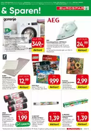 Eurospar Flugblatt Seite 15: Lego Boys €9,99, Spar Müllsäcke €1,99