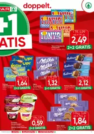 Spar Flugblatt Seite 11: Bahlsen Messino €2,12, Milka Schokolade €1,32