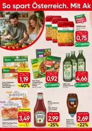 Spar Flugblatt Seite 16: SPAR extra natives Olivenöl €4,66, Knorr Basis, Feinschmecker Saucen oder Airfryer €0,92