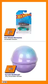 Action Flugblatt woche 35 Seite 16: Sprudel-Badekugel €1,69, Hot Wheels Rennautos €2,39
