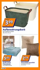Action Flugblatt woche 35 Seite 21: Aufbewahrungskorb €3,99, Studio Home Fleecedecke €5,95