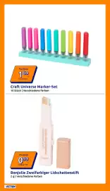 Action Flugblatt woche 35 Seite 27: Bonjolie Zweifarbiger Lidschattenstift €0,99, Craft Universe Marker-Set €1,69