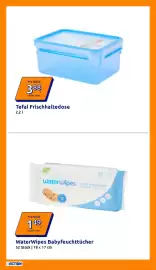 Action Flugblatt woche 35 Seite 7: WaterWipes Babyfeuchttücher €1,49, Tefal Frischhaltedose €3,88