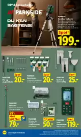 Lidl tilbudsavis uge 36 Side 24: Parkside dyvler eller montagesæt €50,00, Parkside Spartel- og murerværktøj €25,00