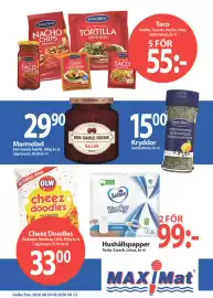 MaxiMat Svinesund kundeavis uke 35 Side 2: Torky hushållspapper €99,00, Santa Maria Taco €55,00
