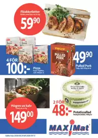 MaxiMat Svinesund kundeavis uke 35 Side 4: Nästgårdsköket Potatissallad €48,00, Fläskkotletter €59,90