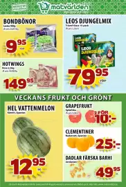 Matvärlden Tensta reklamblad vecka 38 Sida 3: GRAPEFRUKT €10,00, DADLAR FÄRSKA BARHI €49,95