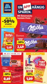 Hofer Flugblatt woche 35 Seite 1: Sweet Land Brause Pops €1,09, Coca-Cola Limonaden €0,69