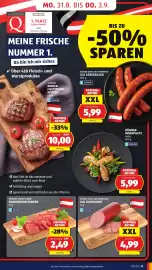 Hofer Flugblatt woche 35 Seite 23: XXL Hauswurst €4,99, Gourmet Finest Cuisine Rinderrohschinken €2,49