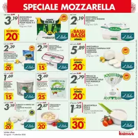 Volantino Italmark Pagina 14: Mozzarella fior di latte Vallelata €3,49, Stracciatella affumicata €2,87