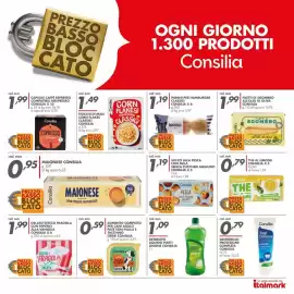 Volantino Italmark Pagina 31: Succo alla pesca con mela Consilia €1,19, Fiocchi di mais corn flakes classici Consilia €1,49
