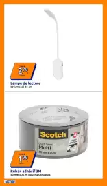 Catalogue Action semaine 35 page 12: Lampe de lecture €2,79, Scotch Ruban adhésif €1,99