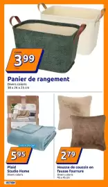 Catalogue Action semaine 35 page 19: Panier de rangement €3,99, Studio Home Plaid €5,95