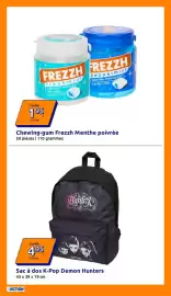 Catalogue Action semaine 35 page 21: FREZZH Chewing-gum €1,95, K-Pop Demon Hunters Sac à dos €4,95