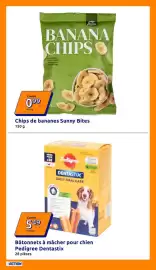Catalogue Action semaine 35 page 27: Sunny Bites Banana Chips €0,99, Pedigree Bâtonnets à mâcher €5,49