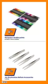 Catalogue Action semaine 35 page 30: Marqueurs double pointe €4,95, Belluto Accessories pincettes €1,49