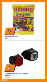 Catalogue Action semaine 35 page 6: HARIBO Crazy Mix €3,99, Walfort Éclairage vélo avant et arrière €4,99