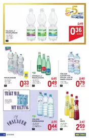Metro Flugblatt Seite 36: Vöslauer Mineralwasser €0,44, WaldQuelle Mineralwasser €0,36