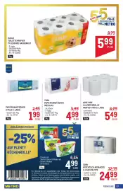 Metro Flugblatt Seite 57: Hakle Toilettenpapier €5,99, Papierhandtücher Z Falz 2-Lagig €1,99