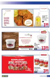 Metro Flugblatt Seite 23: Fischer Brot Kaiser Semmelbrösel €1,99, Inzersdorfer Fertiggerichte €3,99