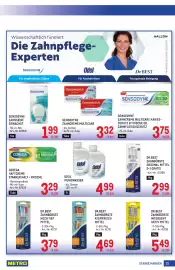 Metro Flugblatt Seite 31: Sensodyne Zahncreme Multicare €3,32, Sensodyne Zahnbürste Gewachst €1,99