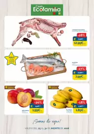 Folleto Cash Ecofamilia semana 35 Página 1: Salmón €7,99, Plátano Canario 1ª Categoría €1,89