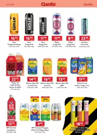 Qanto leták Strana 65: Pfanner ice tea broskev, mango, citron €11,30, Atom Energy drink €11,90
