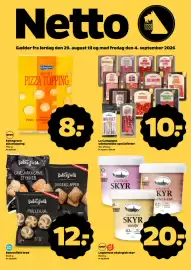 Netto tilbudsavis uge 35 Side 1: Bakersfield brød €12,00, Løgismose økologisk skyr €20,00