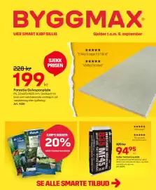 Byggmax kundeavis Side 1: Adda Tørrbetong B35 €94,95, Forestia Gulvsponplate €199,00