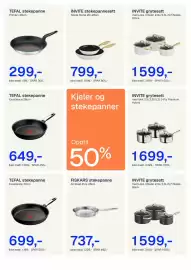 Jernia kundeavis Side 2: Tefal stekepanne Excellence 30cm €699,00, Invite grytesett €1.599,00