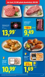 Catalog Lidl săptămâna 36 Pagină 5: Lidl Pulpe de pui, inferioare €1,69, Wau hamburger de vită cu ceapă caramelizată €13,99