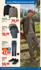 Catalog Lidl săptămâna 36 Pagină 77: Esmara men jacheta bomber, bărbați €79,99, Esmara men tricou oversized, bărbați €19,99