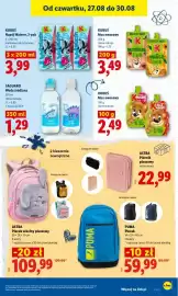 Lidl gazetka Strona 61: KUBUŚ Mus owocowy €3,49, PUMA Plecak €59,99