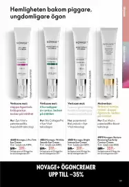 Oriflame reklamblad Sida 89: Novage+ Bright Intense Eye Cream €319,00, Novage+ Wrinkle Smooth Eye Cream €319,00