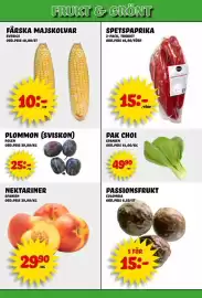 Nelins reklamblad vecka 35 Sida 4: Majskolvar €10,00, Plommon €25,00