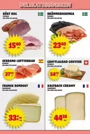 Nelins reklamblad vecka 35 Sida 9: Serrano lufttorkad €3.776,00, Schweiz Grottlagrad gruyere €54,79